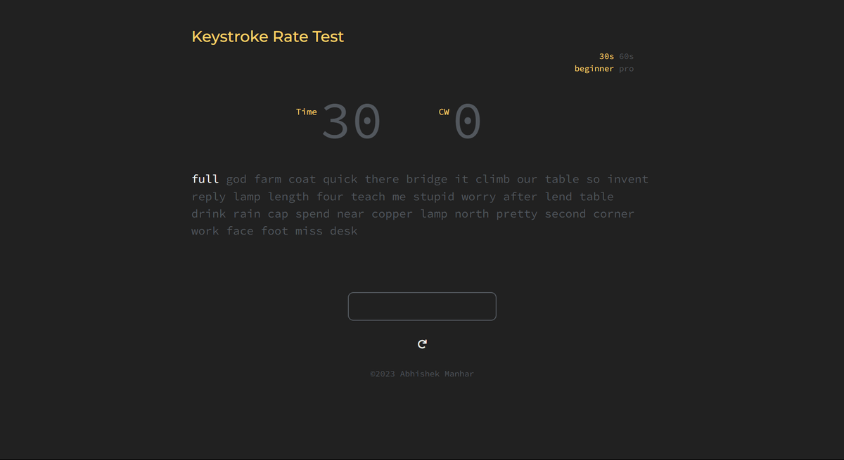 Keystroke Rate Test