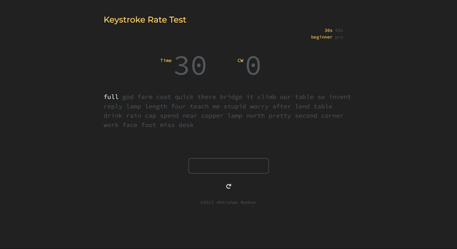 Keystroke Rate Test
